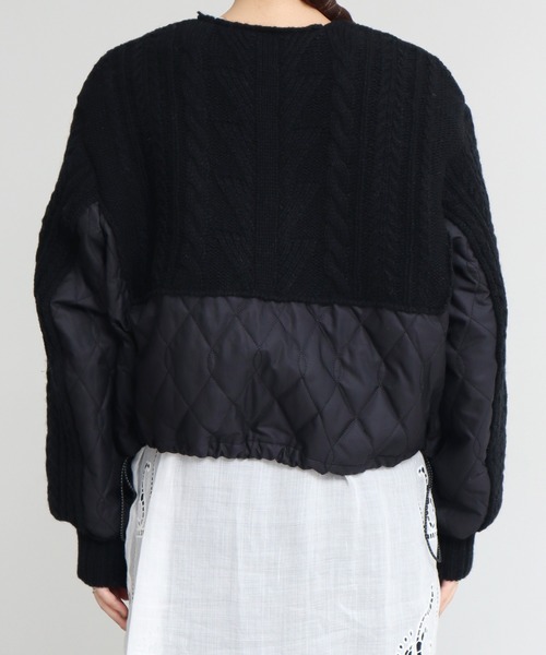 cardo fabrica（カルドファブリカ）の「ニット × キルティングブルゾン（ブルゾン・レディース・ブラック/ライトカーキ・FREE）」の22枚目の写真