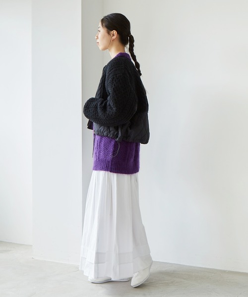 cardo fabrica（カルドファブリカ）の「ニット × キルティングブルゾン（ブルゾン・レディース・ブラック/ライトカーキ・FREE）」の17枚目の写真