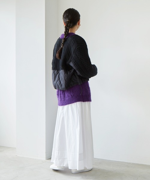 cardo fabrica（カルドファブリカ）の「ニット × キルティングブルゾン（ブルゾン・レディース・ブラック/ライトカーキ・FREE）」の18枚目の写真