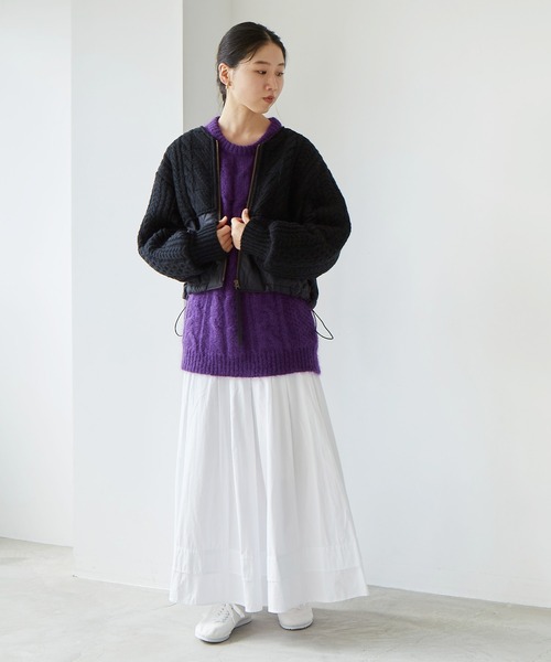 cardo fabrica（カルドファブリカ）の「ニット × キルティングブルゾン（ブルゾン・レディース・ブラック/ライトカーキ・FREE）」の19枚目の写真