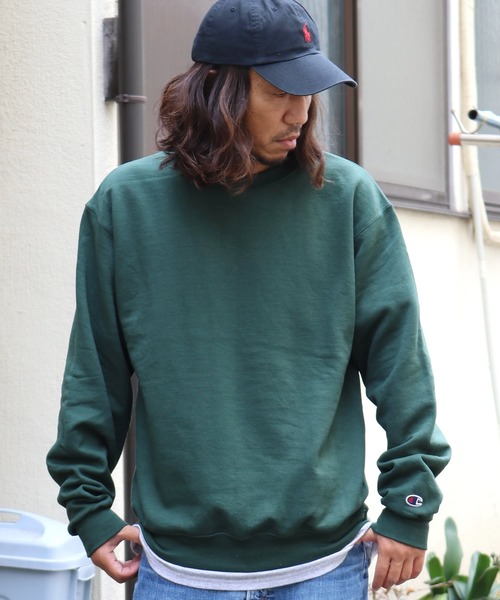 Champion（チャンピオン）の「Champion PULLOVER  プルオーバー クルーネック スウェット（スウェット・メンズ・ホワイト/ブラック/ネイビー/グレー/シルバーグレー/チャコール/バーガンディー/ダークグリーン/イエロー/ワイン系・S/M/L/XL）」の7枚目の写真