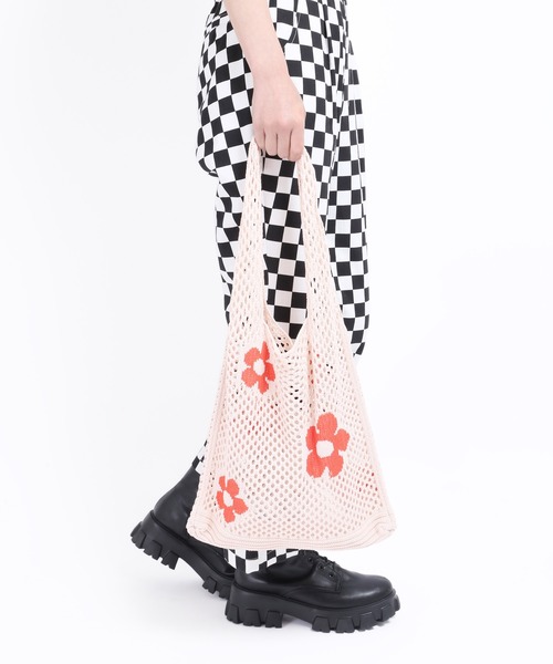 WC（ダブル シー）の「フラワーニットトートバッグ（トートバッグ・レディース・パープル/オレンジ/グリーン/アイボリー・FREE）」の14枚目の写真