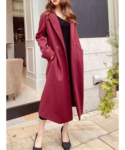 RESEXXY（リゼクシー）の「ミドルチェスターコート（チェスターコート・レディース・ブラック/ベージュ/ピンク/ブルー/ワイン・FREE）」の5枚目の写真