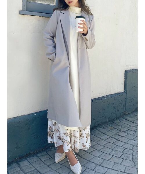 RESEXXY（リゼクシー）の「ミドルチェスターコート（チェスターコート・レディース・ブラック/ベージュ/ピンク/ブルー/ワイン・FREE）」の3枚目の写真