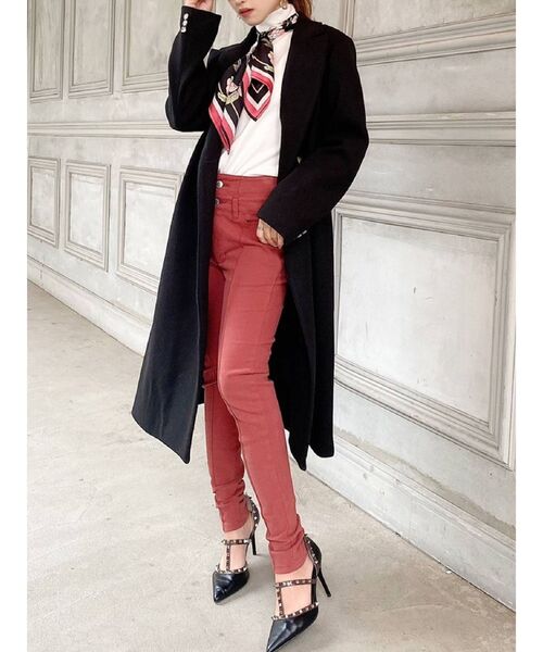 RESEXXY（リゼクシー）の「ミドルチェスターコート（チェスターコート・レディース・ブラック/ベージュ/ピンク/ブルー/ワイン・FREE）」の2枚目の写真