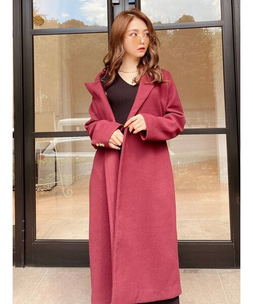 RESEXXY（リゼクシー）の「ミドルチェスターコート（チェスターコート・レディース・ブラック/ベージュ/ピンク/ブルー/ワイン・FREE）」の7枚目の写真