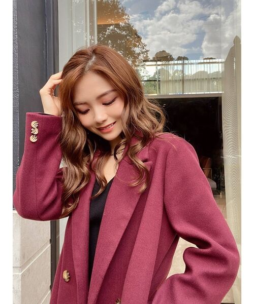 RESEXXY（リゼクシー）の「ミドルチェスターコート（チェスターコート・レディース・ブラック/ベージュ/ピンク/ブルー/ワイン・FREE）」の8枚目の写真