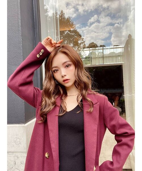 RESEXXY（リゼクシー）の「ミドルチェスターコート（チェスターコート・レディース・ブラック/ベージュ/ピンク/ブルー/ワイン・FREE）」の9枚目の写真