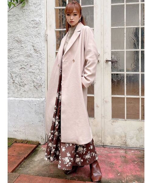 RESEXXY（リゼクシー）の「ミドルチェスターコート（チェスターコート・レディース・ブラック/ベージュ/ピンク/ブルー/ワイン・FREE）」の14枚目の写真