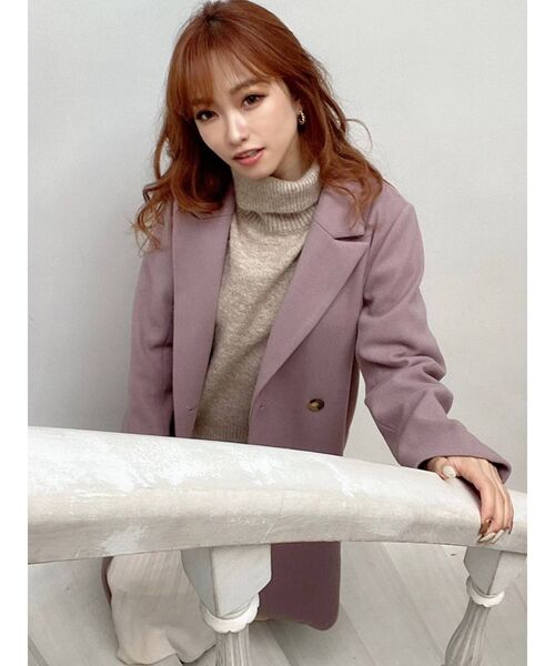 RESEXXY（リゼクシー）の「ミドルチェスターコート（チェスターコート・レディース・ブラック/ベージュ/ピンク/ブルー/ワイン・FREE）」の19枚目の写真