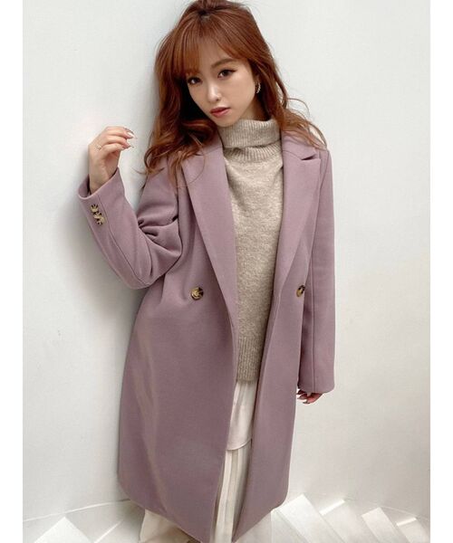 RESEXXY（リゼクシー）の「ミドルチェスターコート（チェスターコート・レディース・ブラック/ベージュ/ピンク/ブルー/ワイン・FREE）」の20枚目の写真