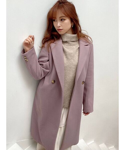 RESEXXY（リゼクシー）の「ミドルチェスターコート（チェスターコート・レディース・ブラック/ベージュ/ピンク/ブルー/ワイン・FREE）」の21枚目の写真