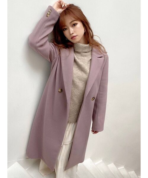 RESEXXY（リゼクシー）の「ミドルチェスターコート（チェスターコート・レディース・ブラック/ベージュ/ピンク/ブルー/ワイン・FREE）」の22枚目の写真