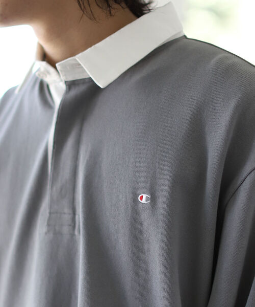 Champion（チャンピオン）の「Champion × BEAMS / 別注 Rugger Shirt（ポロシャツ・メンズ・ブラック/トップグレー・MEDIUM/LARGE/X-LARGE）」の11枚目の写真