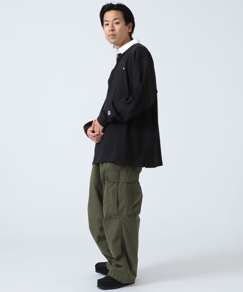 Champion（チャンピオン）の「Champion × BEAMS / 別注 Rugger Shirt（ポロシャツ・メンズ・ブラック/トップグレー・MEDIUM/LARGE/X-LARGE）」の4枚目の写真
