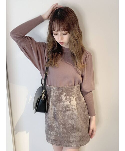 dazzlin(ダズリン)の「ジャカードランダムミニスカート(スカート・レディース・グレー/ベージュ・SMALL/MEDIUM)」の1枚目の写真