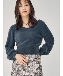 2WAYバルーンスリーブミニシャギーニット