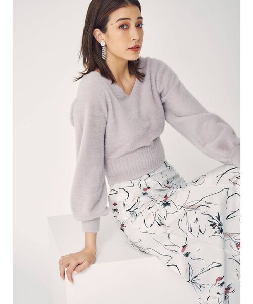 MERCURYDUO（マーキュリーデュオ）の「2WAYバルーンスリーブミニシャギーニット（ニット/セーター・レディース・ブラウン/ブルー/アイボリー/ベビーピンク・FREE）」の20枚目の写真