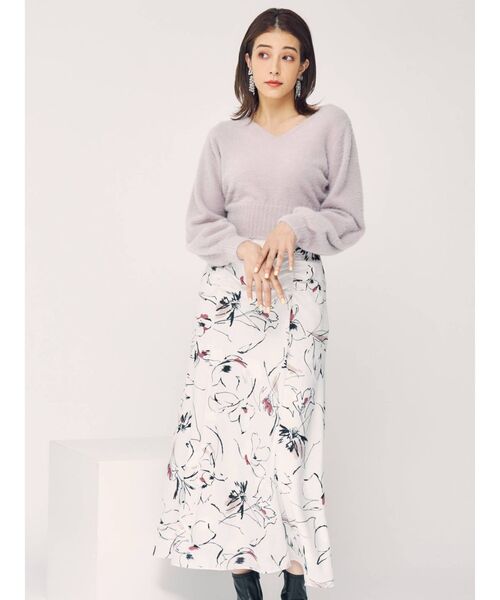 MERCURYDUO（マーキュリーデュオ）の「2WAYバルーンスリーブミニシャギーニット（ニット/セーター・レディース・ブラウン/ブルー/アイボリー/ベビーピンク・FREE）」の8枚目の写真