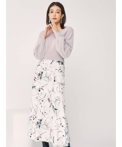 MERCURYDUO（マーキュリーデュオ）の「2WAYバルーンスリーブミニシャギーニット（ニット/セーター・レディース・ブラウン/ブルー/アイボリー/ベビーピンク・FREE）」の5枚目の写真