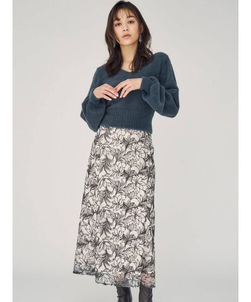 MERCURYDUO（マーキュリーデュオ）の「2WAYバルーンスリーブミニシャギーニット（ニット/セーター・レディース・ブラウン/ブルー/アイボリー/ベビーピンク・FREE）」の9枚目の写真