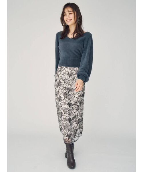 MERCURYDUO（マーキュリーデュオ）の「2WAYバルーンスリーブミニシャギーニット（ニット/セーター・レディース・ブラウン/ブルー/アイボリー/ベビーピンク・FREE）」の6枚目の写真