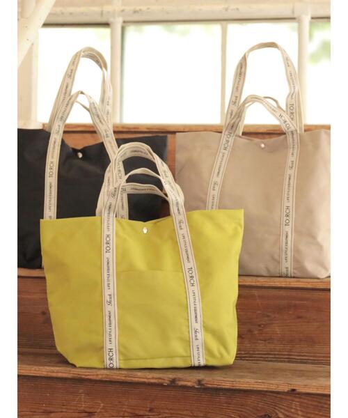 Green　Parks（グリーンパークス）の「・TORCH 2WAYトートL＊（トートバッグ・レディース・ブラック/ベージュ/グリーン・FREE）」の9枚目の写真