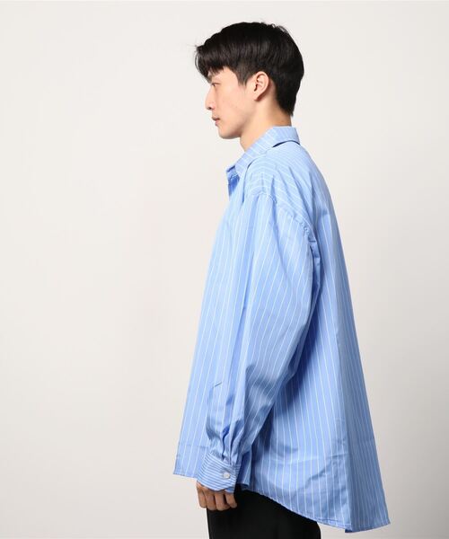 ASTRAL（アストラル）の「【Astral】stripe oversized long sleeve shirt（シャツ/ブラウス・メンズ・スカイブルー/ダークグレー・ONE SIZE）」の3枚目の写真