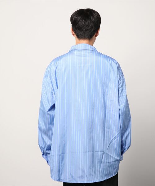 ASTRAL（アストラル）の「【Astral】stripe oversized long sleeve shirt（シャツ/ブラウス・メンズ・スカイブルー/ダークグレー・ONE SIZE）」の4枚目の写真
