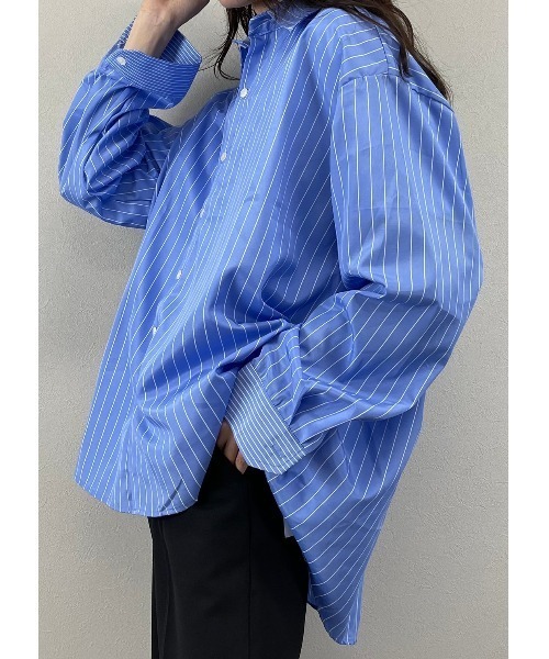 ASTRAL（アストラル）の「【Astral】stripe oversized long sleeve shirt（シャツ/ブラウス・メンズ・スカイブルー/ダークグレー・ONE SIZE）」の9枚目の写真