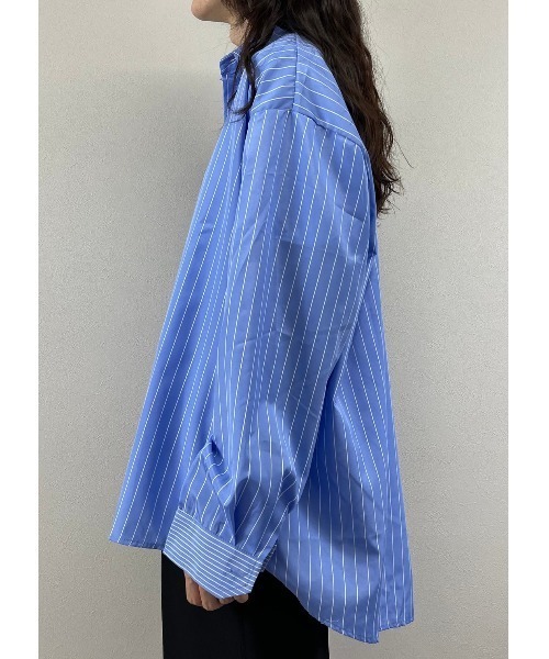 ASTRAL（アストラル）の「【Astral】stripe oversized long sleeve shirt（シャツ/ブラウス・メンズ・スカイブルー/ダークグレー・ONE SIZE）」の10枚目の写真