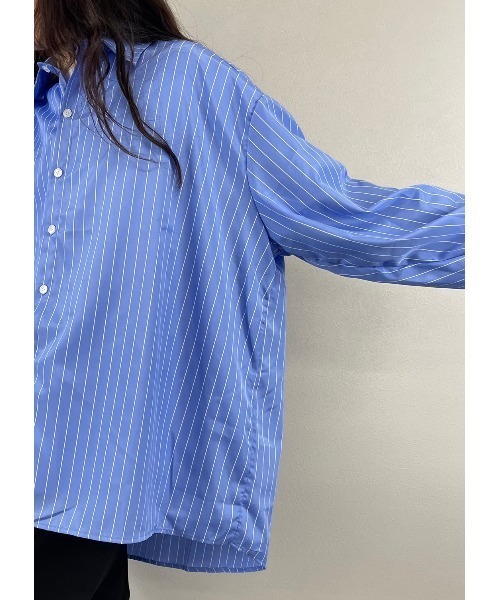 ASTRAL（アストラル）の「【Astral】stripe oversized long sleeve shirt（シャツ/ブラウス・メンズ・スカイブルー/ダークグレー・ONE SIZE）」の12枚目の写真