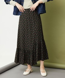 MADEMOISELLE ROPE' | アシンメトリーフラワーティアードスカート(スカート)
