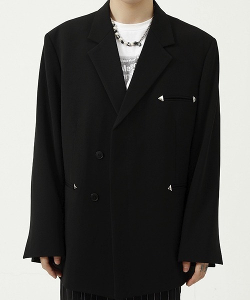 WESTBOY(ウエストボーイ)の「【WB ORIGINALS】Deformation Fly Front Tailored Jacket WO21W2OT17(テーラードジャケット・メンズ・ベージュ/ブラック・L/XL/M)」の2枚目の写真