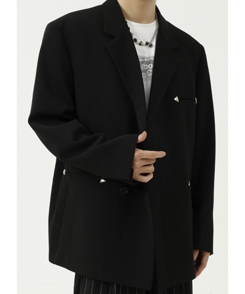 WESTBOY(ウエストボーイ)の「【WB ORIGINALS】Deformation Fly Front Tailored Jacket WO21W2OT17(テーラードジャケット・メンズ・ベージュ/ブラック・L/XL/M)」の12枚目の写真