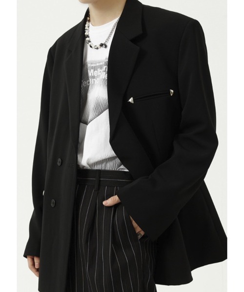 WESTBOY(ウエストボーイ)の「【WB ORIGINALS】Deformation Fly Front Tailored Jacket WO21W2OT17(テーラードジャケット・メンズ・ベージュ/ブラック・L/XL/M)」の13枚目の写真