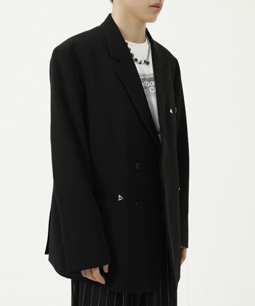 WESTBOY(ウエストボーイ)の「【WB ORIGINALS】Deformation Fly Front Tailored Jacket WO21W2OT17(テーラードジャケット・メンズ・ベージュ/ブラック・L/XL/M)」の14枚目の写真