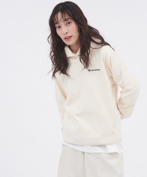 CONVERSE(コンバース)の「CONVERSE/コンバース ストレッチフリースパーカー(パーカー・レディース・ブラック/ブルー/パープル/オフホワイト/カーキ・M/L)」の8枚目の写真