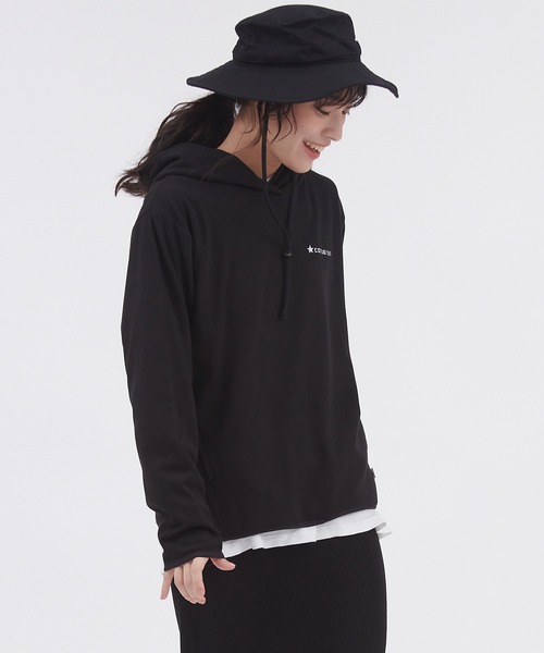 CONVERSE(コンバース)の「CONVERSE/コンバース ストレッチフリースパーカー(パーカー・レディース・ブラック/ブルー/パープル/オフホワイト/カーキ・M/L)」の12枚目の写真