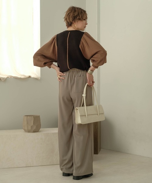 Bab（バブ）の「【WEB限定】袖ボリューム配色ニットトップス（ニット/セーター・レディース・ブラック/モカ/ピンクベージュ・M）」の17枚目の写真