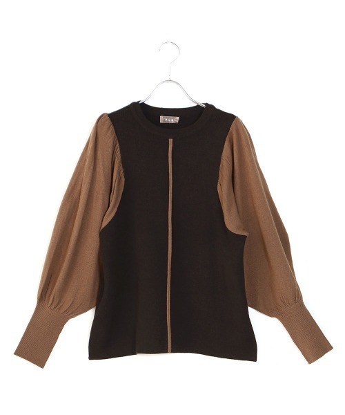 Bab（バブ）の「【WEB限定】袖ボリューム配色ニットトップス（ニット/セーター・レディース・ブラック/モカ/ピンクベージュ・M）」の13枚目の写真