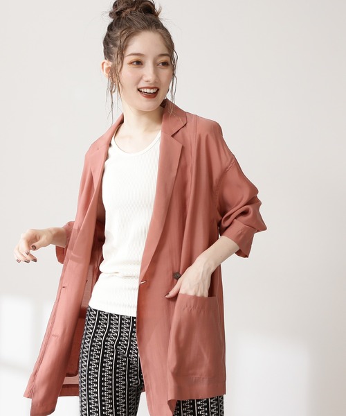 N.（N. Natural Beauty Basic）（エヌエヌナチュラルビューティーベーシック）の「シアーダブルジャケット（その他アウター・レディース・ブラウン/レッド・MEDIUM）」の2枚目の写真