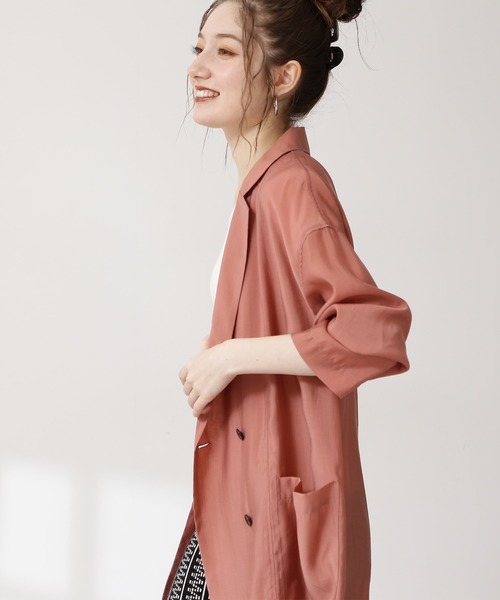 N.（N. Natural Beauty Basic）（エヌエヌナチュラルビューティーベーシック）の「シアーダブルジャケット（その他アウター・レディース・ブラウン/レッド・MEDIUM）」の10枚目の写真