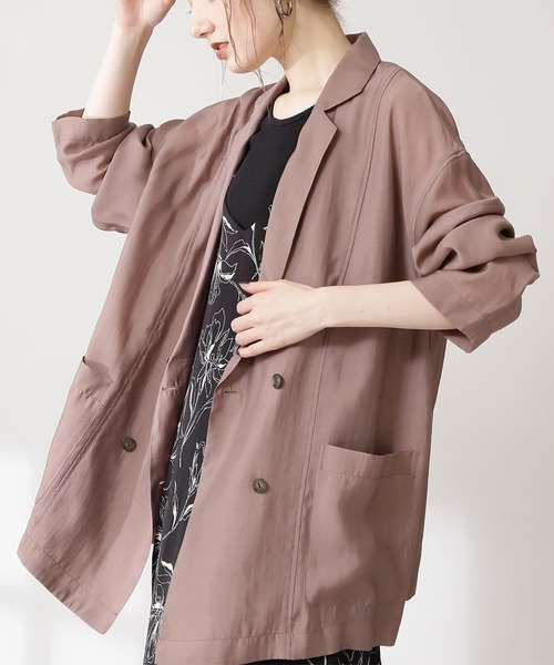 N.（N. Natural Beauty Basic）（エヌエヌナチュラルビューティーベーシック）の「シアーダブルジャケット（その他アウター・レディース・ブラウン/レッド・MEDIUM）」の11枚目の写真