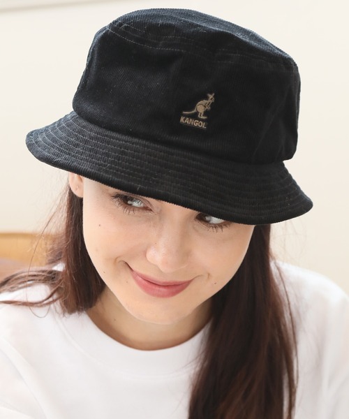 KANGOL（カンゴール）の「【KANGOL/カンゴール】コーデュロイ ワンポイントロゴバケットハット（ハット・メンズ・ブラック/ベージュ/ウッド・M/L）」の7枚目の写真