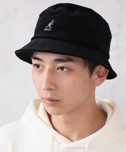 KANGOL（カンゴール）の「【KANGOL/カンゴール】コーデュロイ ワンポイントロゴバケットハット（ハット・メンズ・ブラック/ベージュ/ウッド・M/L）」の5枚目の写真
