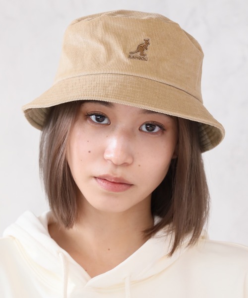 KANGOL（カンゴール）の「【KANGOL/カンゴール】コーデュロイ ワンポイントロゴバケットハット（ハット・メンズ・ブラック/ベージュ/ウッド・M/L）」の12枚目の写真