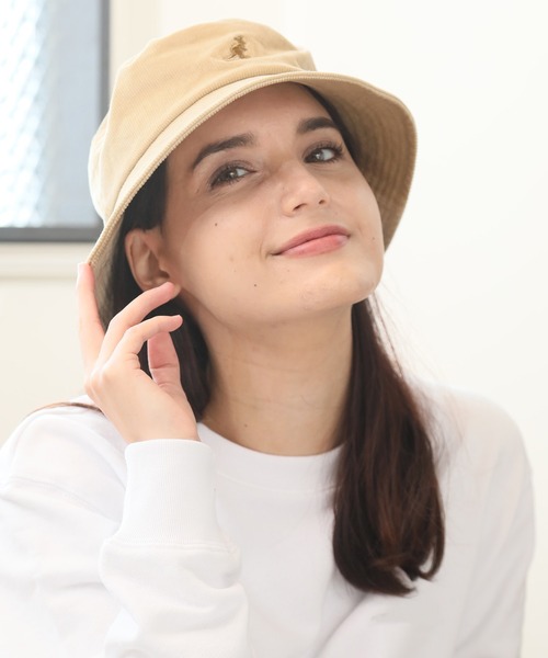 KANGOL（カンゴール）の「【KANGOL/カンゴール】コーデュロイ ワンポイントロゴバケットハット（ハット・メンズ・ブラック/ベージュ/ウッド・M/L）」の13枚目の写真