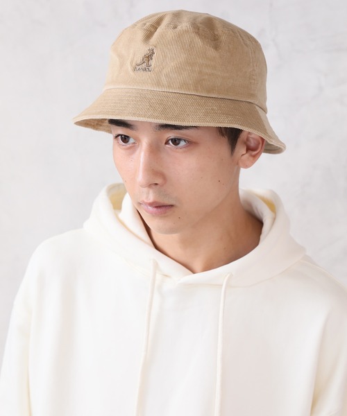 KANGOL（カンゴール）の「【KANGOL/カンゴール】コーデュロイ ワンポイントロゴバケットハット（ハット・メンズ・ブラック/ベージュ/ウッド・M/L）」の11枚目の写真