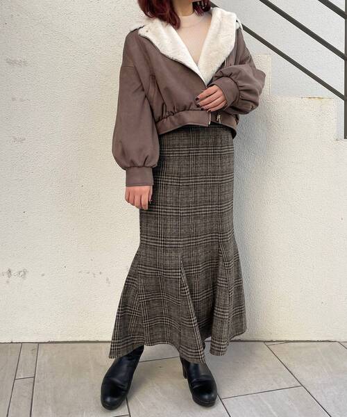 MAJESTIC LEGON（マジェスティックレゴン）の「ふわふわボリュームライダース（ライダースジャケット・レディース・アイボリー/ベージュ/モカ/ブラウン/オフホワイト/ホワイト・SMALL/MEDIUM）」の18枚目の写真